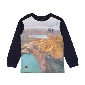 Nano Kids Long Sleeve Shirt - Navy and Scenic Multicolor